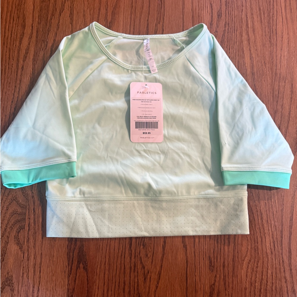 Fabletics Mint Green Cropped Athletic Top